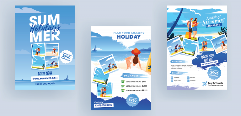 graphique vectoriel de la brochure de voyage