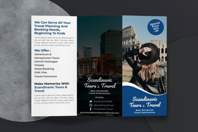 travel brochure template tri fold