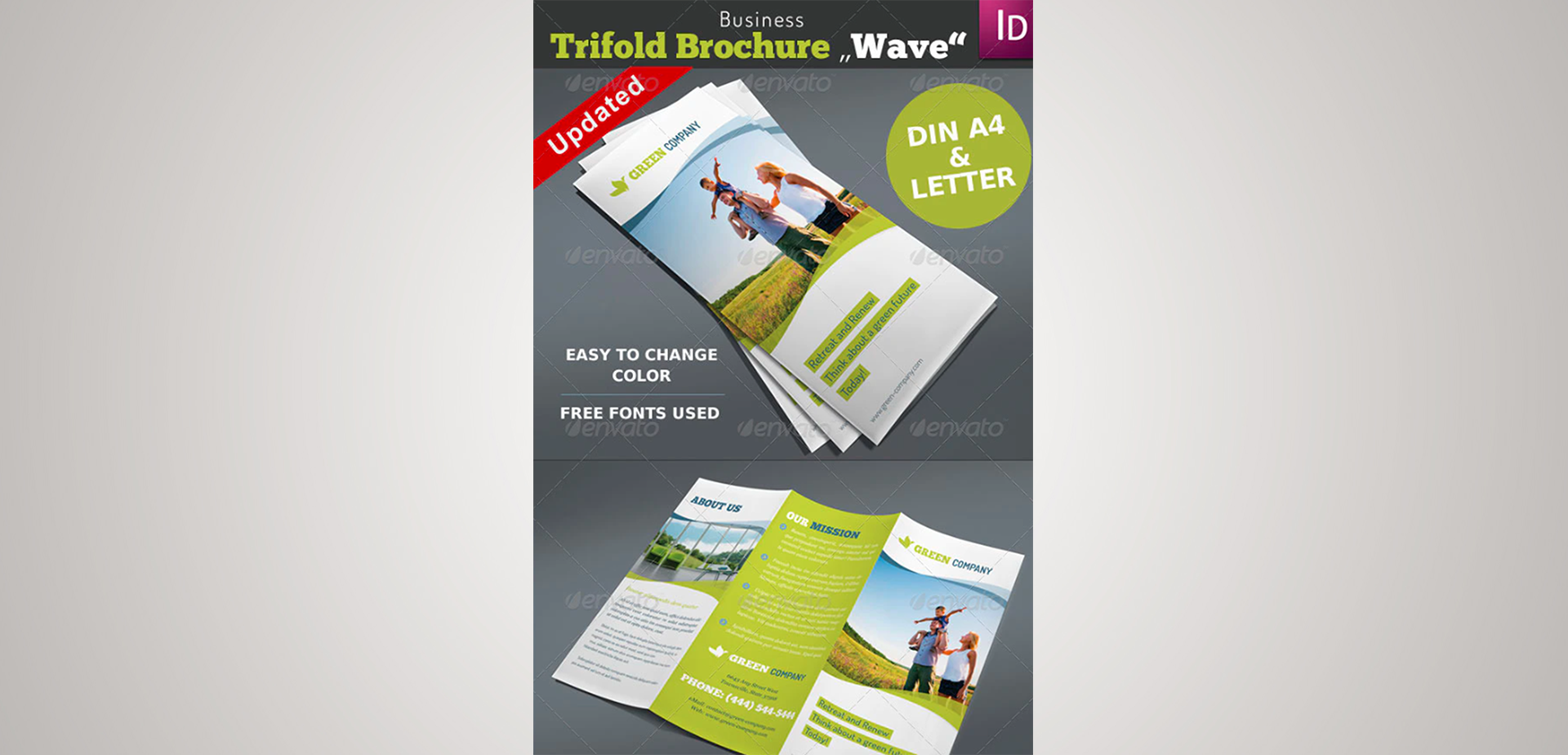 plantilla indesign verde