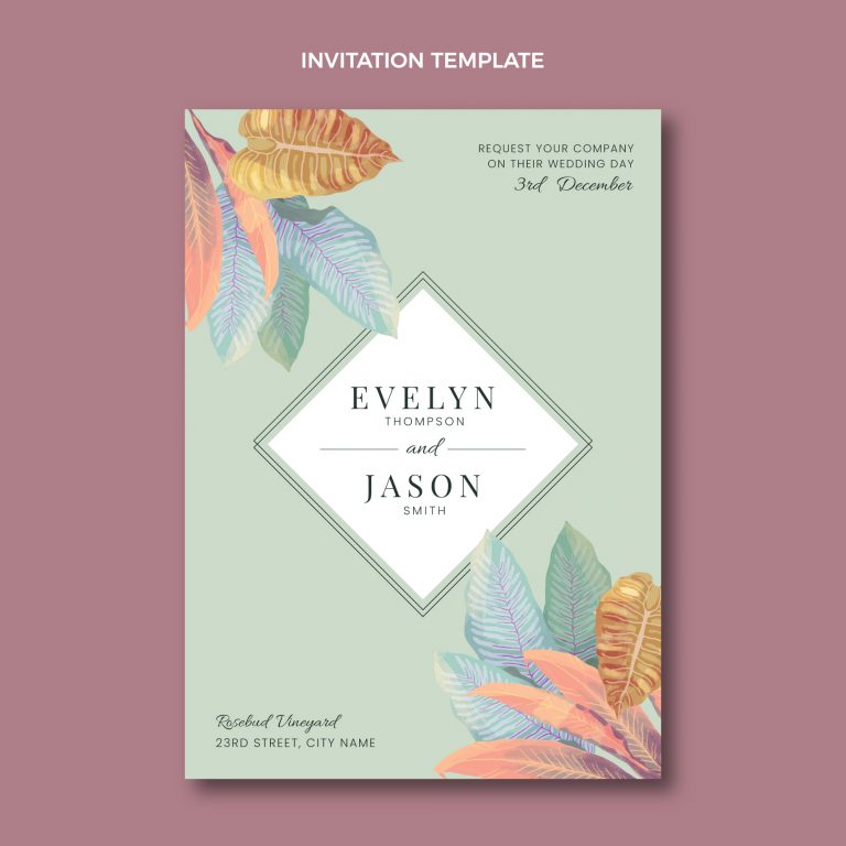 invitation florale boho