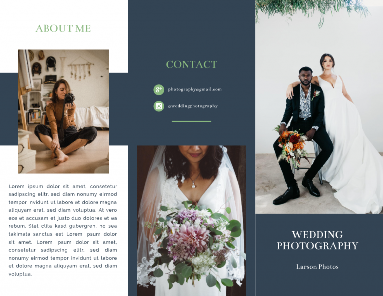 folleto de fotógrafo de bodas
