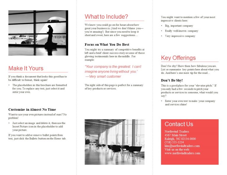 word medical brochure example