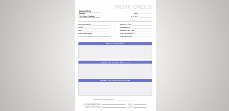 work order template