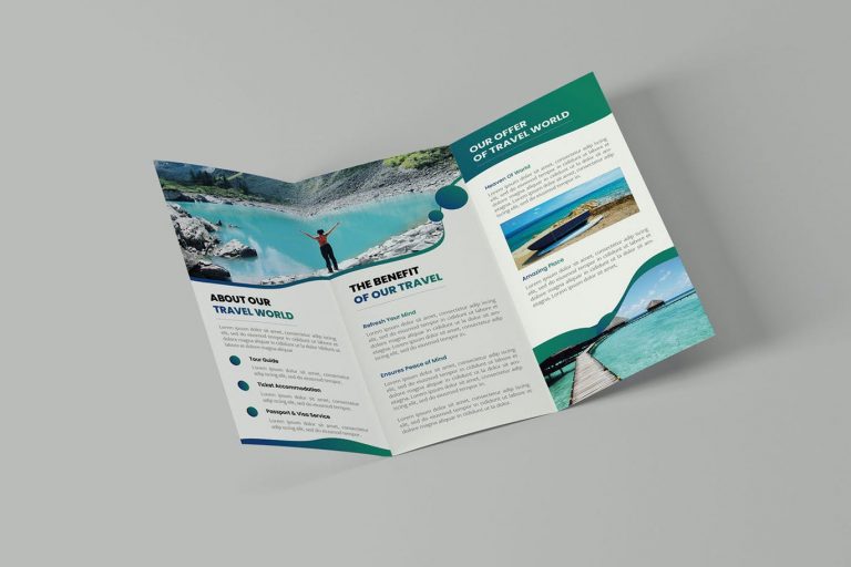 world travel brochure trifold