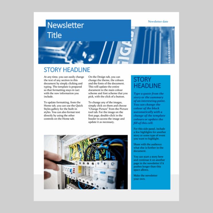 hardware IT editable newspaper example 