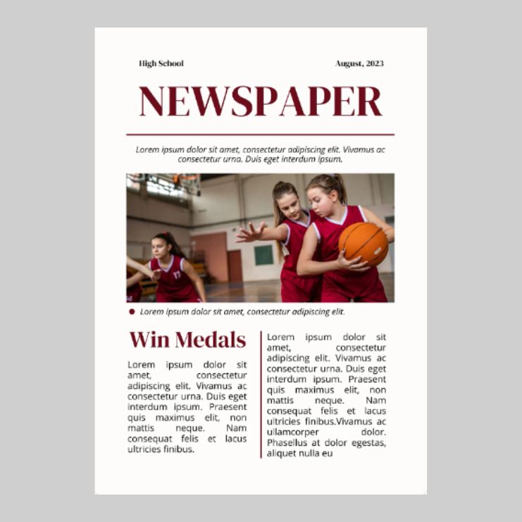 school community newspaper and news editable template