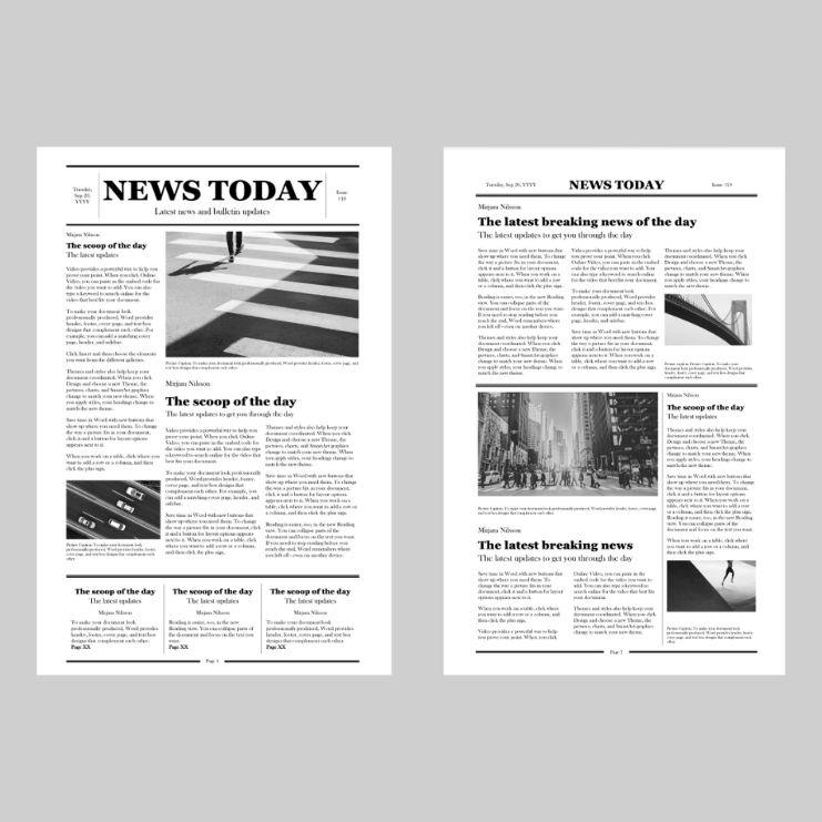 free microsoft word template newspaper layout