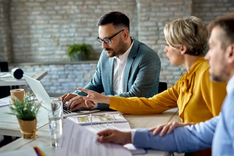 Real Estate Agent Helping Customers