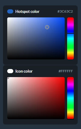 palette de couleurs des hotspots 