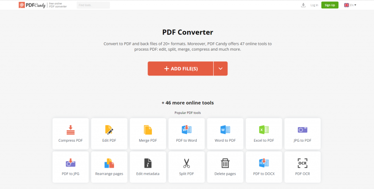 pdf candy te permite editar tu pdf y convertirlo a cualquier tipo de archivo