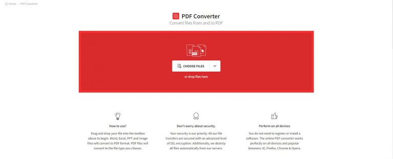 Con smallpdf puedes convertir archivos PDF en línea directamente en su sitio web